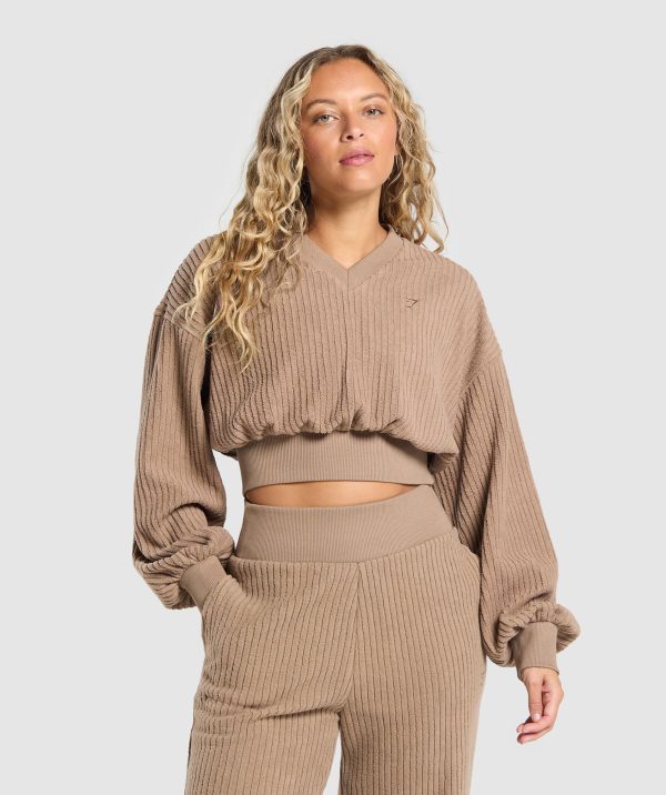 Cropped Cord Sweater - Image 4