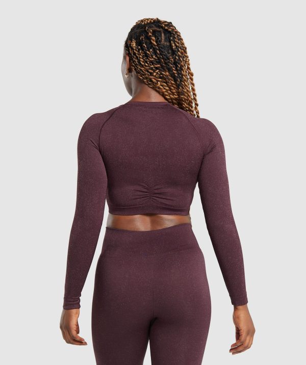 Adapt Fleck Seamless Long Sleeve Crop Top - Image 2