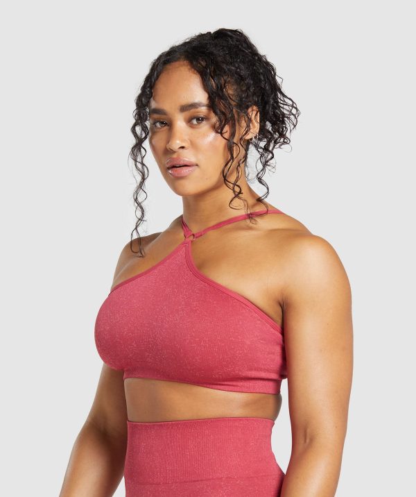 Adapt Fleck Seamless Halterneck Bralette- Vintage Pink/Classic Pink - Image 3