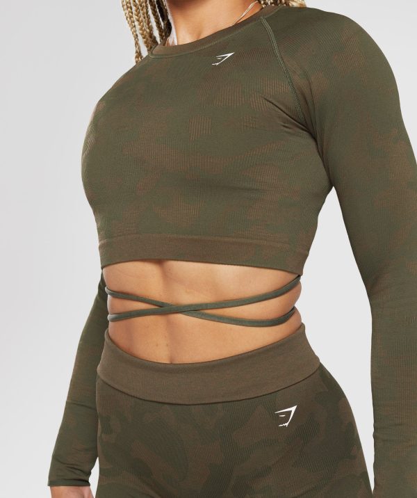 Adapt Camo Seamless Ribbed Long Sleeve Crop Top - Image 5