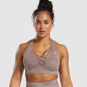 Adapt Camo Seamless Sports Bra- Mocha Mauve/Stone Pink