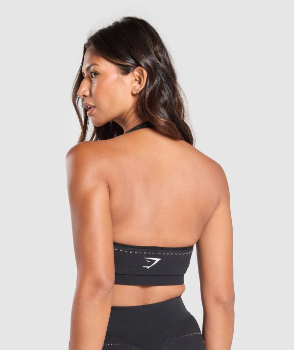 Warp Knit Seamless Halter Neck Bralette - Image 2