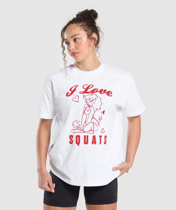I Love Squats Graphic Oversized Tee - Image 3
