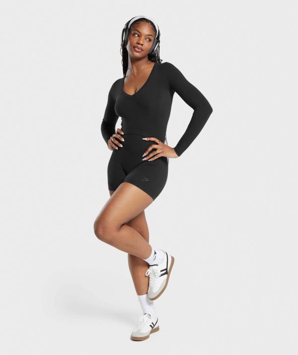 Cotton Seamless Long Sleeve Midi Top - Image 4