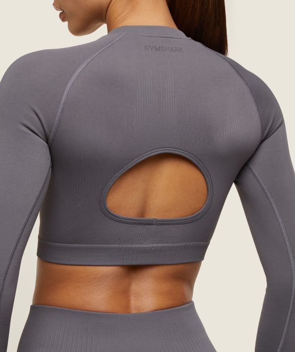 everywear Seamless Long Sleeve Crop Top - Image 4