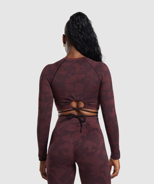 Adapt Camo Seamless Long Sleeve Crop Top - Image 2