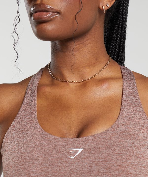 Marl Racer Crop Tank With Shelf - Image 6
