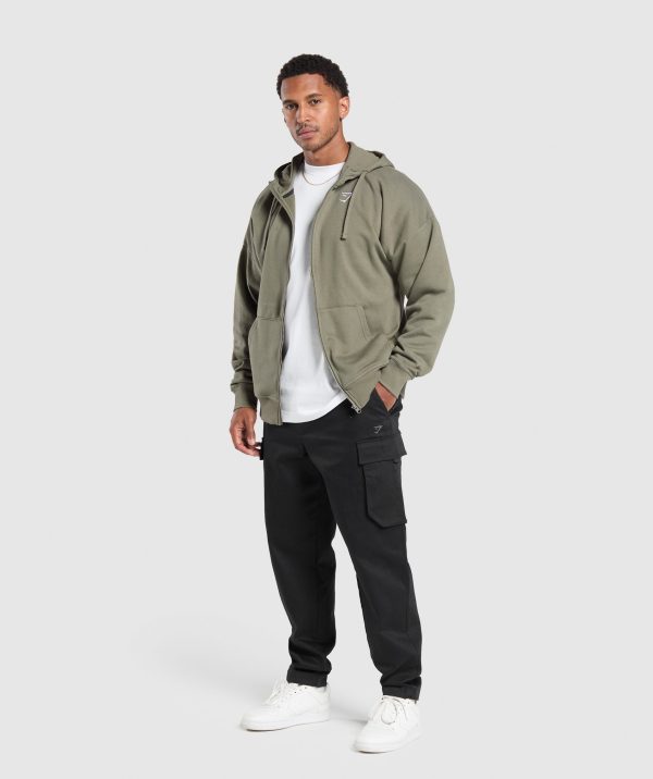 Crest Oversized Zip Up Hoodie - Image 4