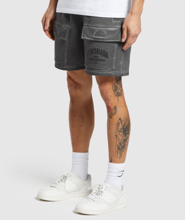 Heavyweight Washed Cargo Shorts - Image 3