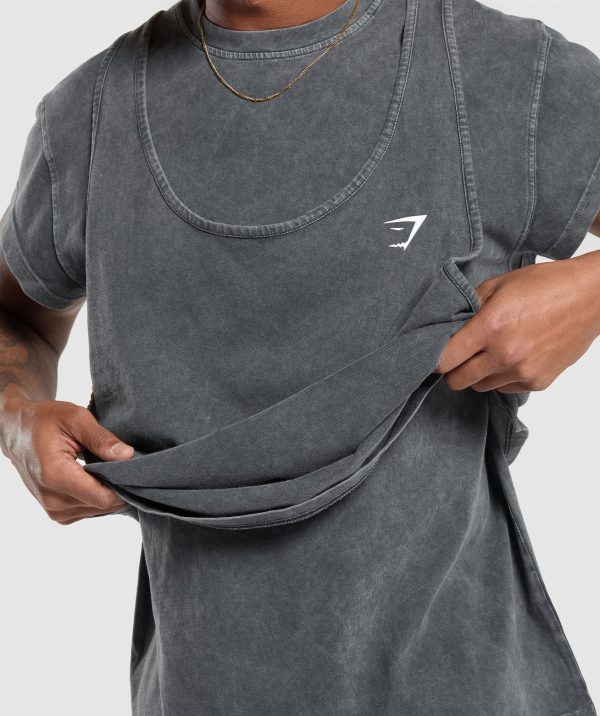 Washed Double Layer T-Shirt - Image 5