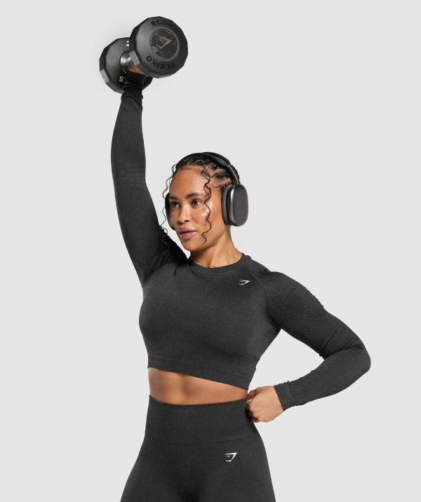Adapt Fleck Seamless Long Sleeve Crop Top - Image 6