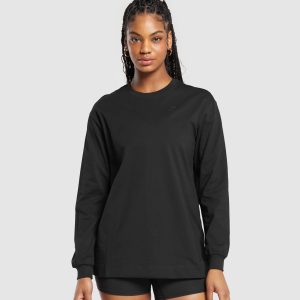 Cotton Oversized Long Sleeve Top