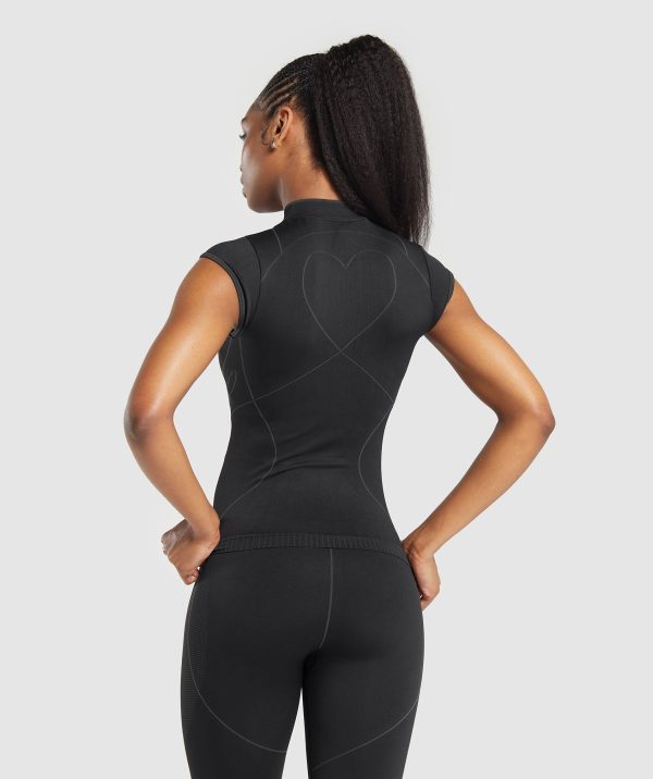 Contour Heart Seamless Short Sleeve Top - Image 2
