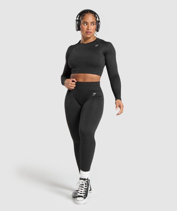Adapt Fleck Seamless Long Sleeve Crop Top - Image 4