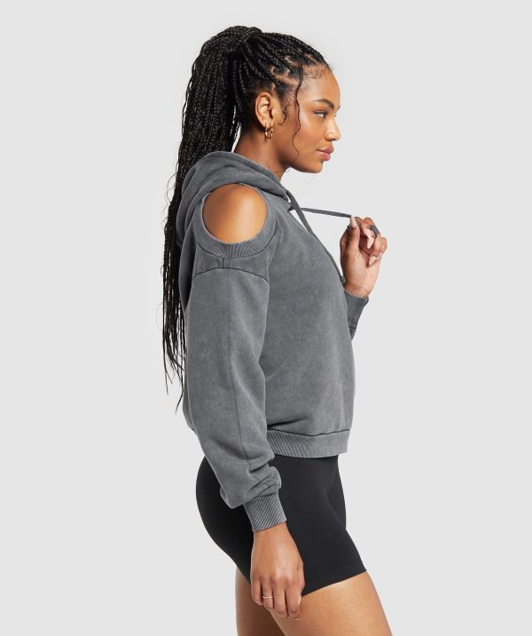 Washed Cut Out Hoodie - Image 3