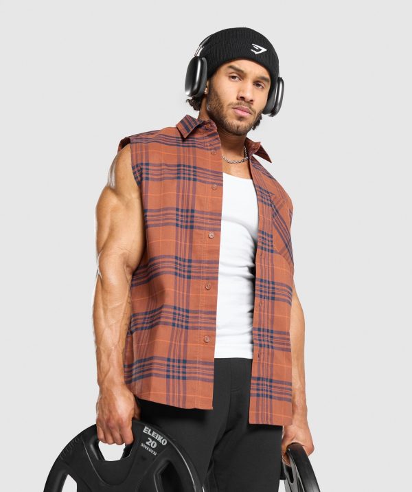 Check Sleeveless Shirt - Image 7