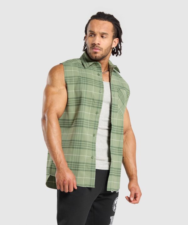 Check Sleeveless Shirt - Image 3