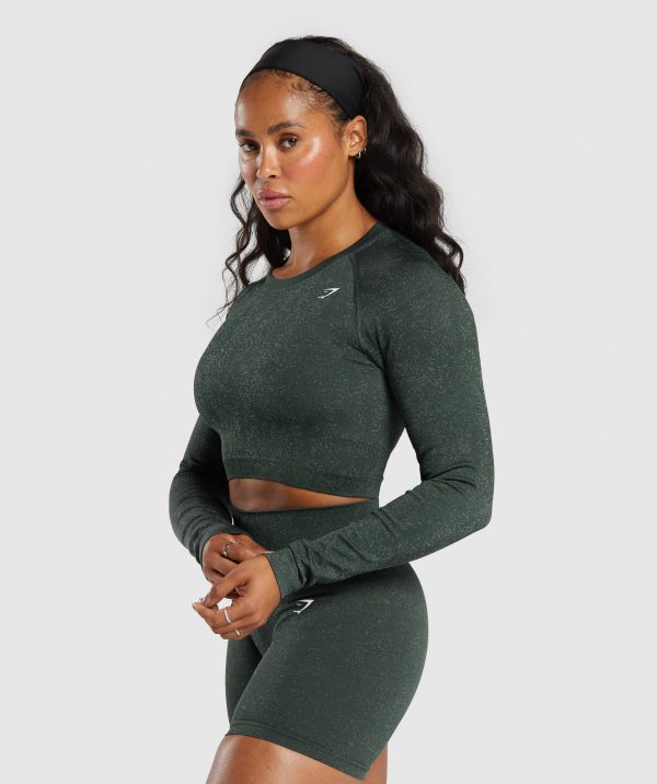 Adapt Fleck Seamless Long Sleeve Crop Top - Image 3