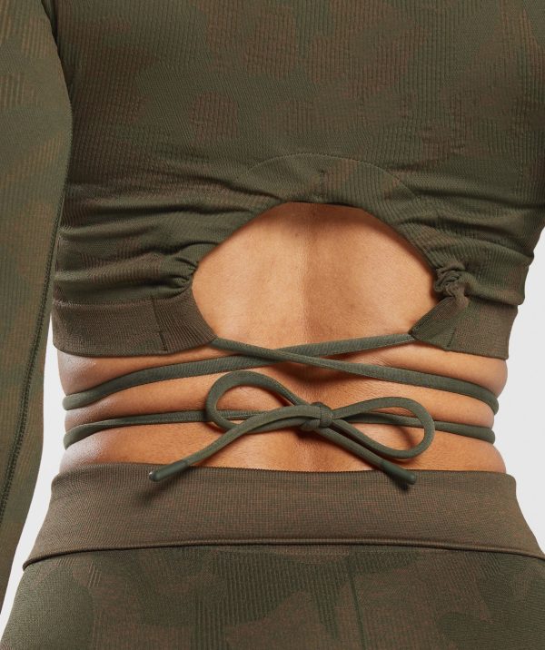 Adapt Camo Seamless Ribbed Long Sleeve Crop Top - Image 6