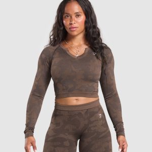 Adapt Camo Long Sleeve Crop Top