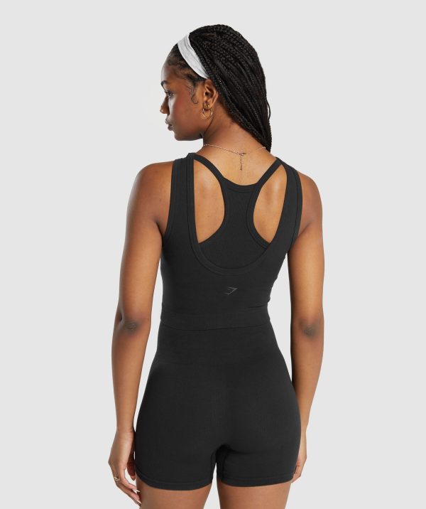 Ribbed Cotton Seamless Body Fit Tank - Image 2