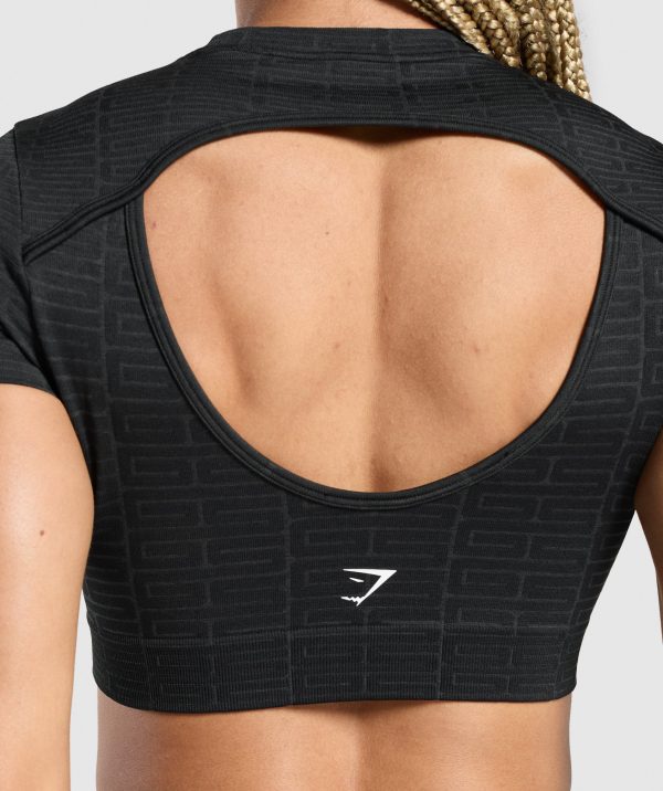 Adapt Monogram Seamless Ruched Crop Top - Image 7