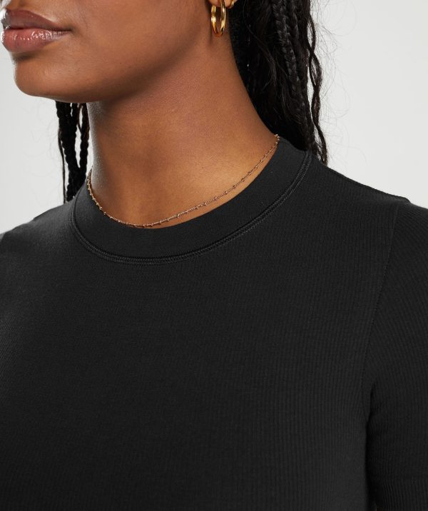 Ribbed Cotton Seamless T-Shirt - Image 6