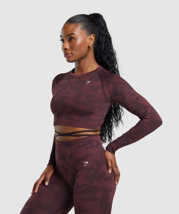 Adapt Camo Seamless Long Sleeve Crop Top - Image 3