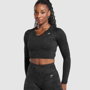 Adapt Camo Long Sleeve Crop Top