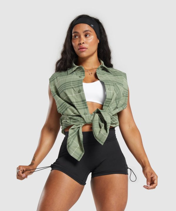 Check Sleeveless Shirt - Image 5
