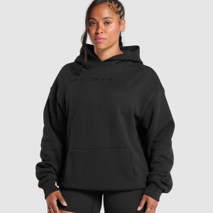 Embroidered Logo Oversized Hoodie