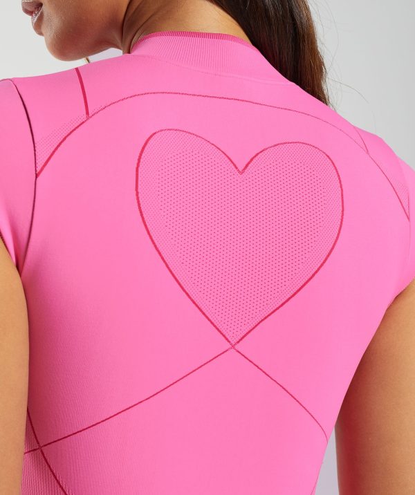 Contour Heart Seamless Short Sleeve Top - Image 6