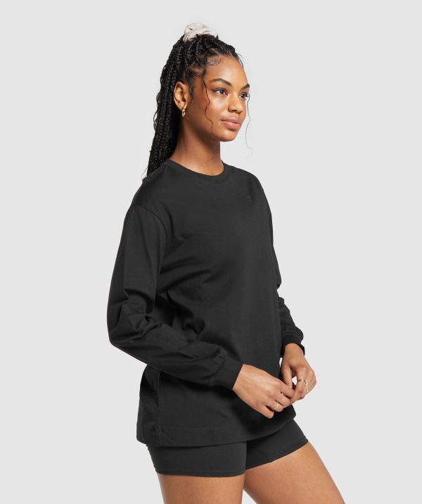 Cotton Oversized Long Sleeve Top - Image 3