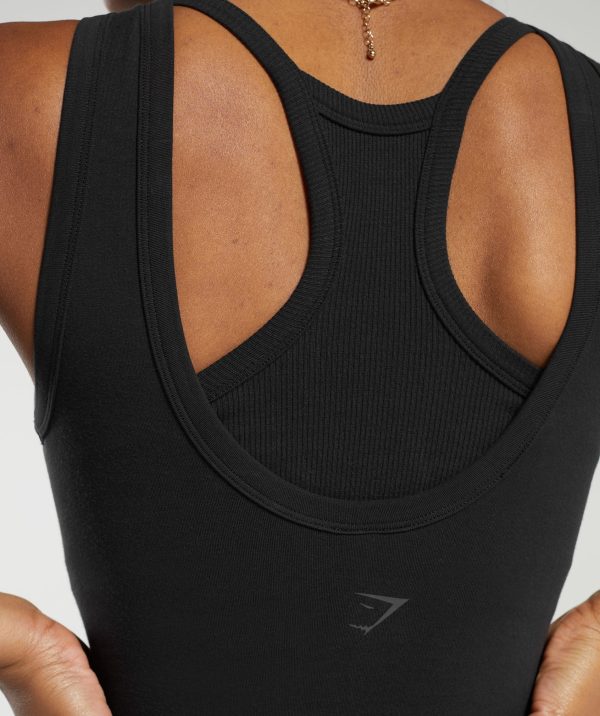 Ribbed Cotton Seamless Body Fit Tank - Image 5