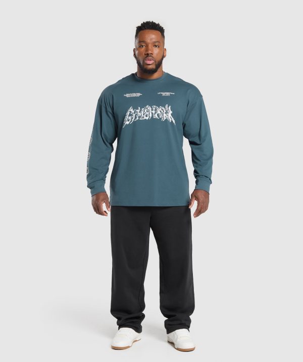 Metal Lifting Graphic Long Sleeve T-Shirt - Image 4