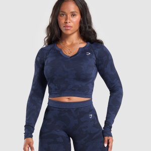 Adapt Camo Long Sleeve Crop Top