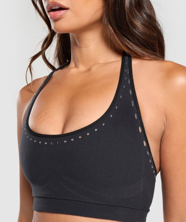 Warp Knit Seamless Halter Neck Bralette - Image 5