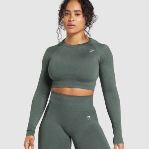 Adapt Fleck Seamless Long Sleeve Crop Top