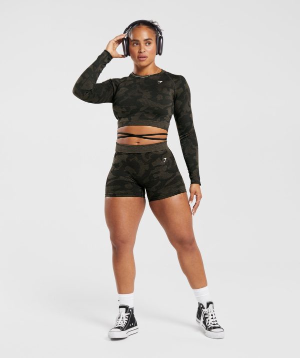 Adapt Camo Seamless Ribbed Long Sleeve Crop Top - Image 4