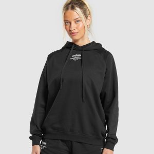 Care Label Graphic Brushed Hoodie