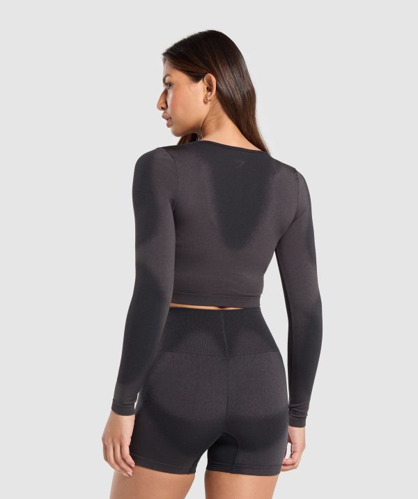 Blur Seamless Long Sleeve Crop Top - Image 2