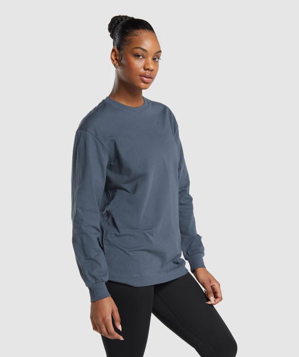 Cotton Oversized Long Sleeve Top - Image 3