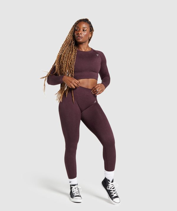 Adapt Fleck Seamless Long Sleeve Crop Top - Image 4