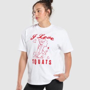 I Love Squats Graphic Oversized Tee