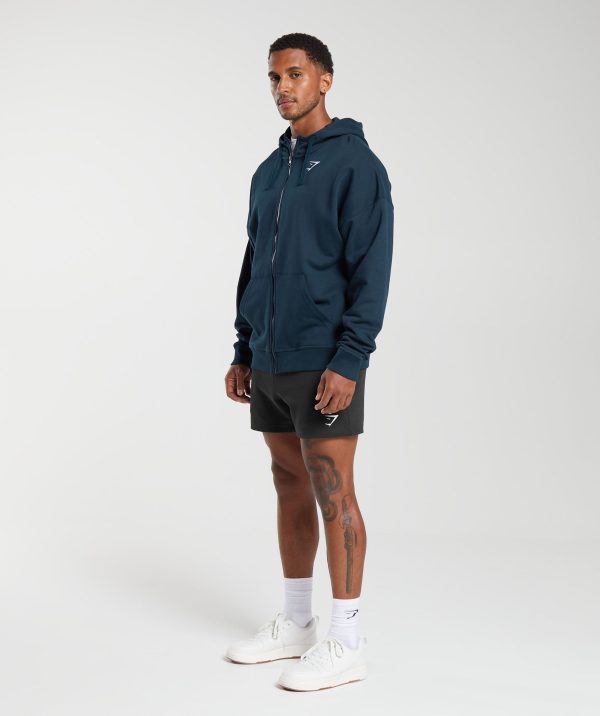 Crest Oversized Zip Up Hoodie - Image 4