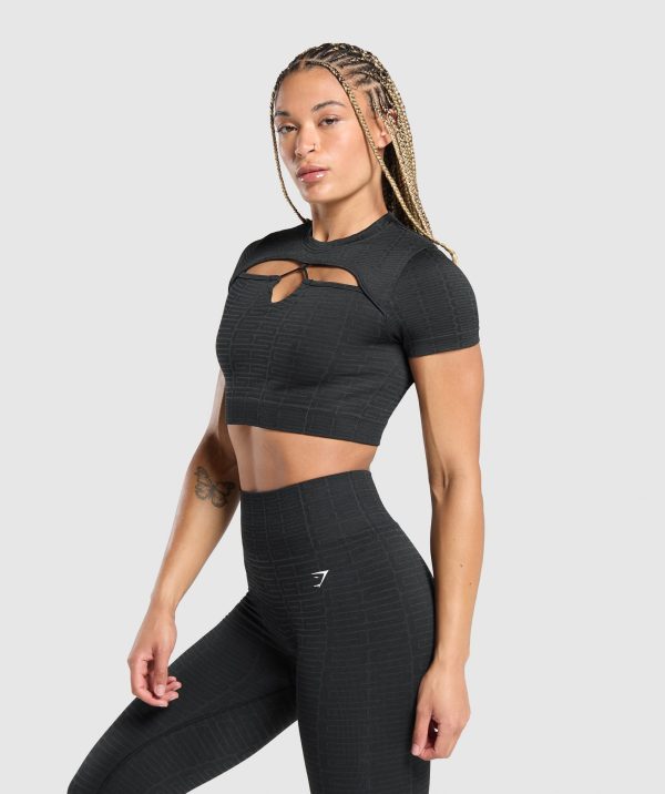 Adapt Monogram Seamless Ruched Crop Top - Image 4