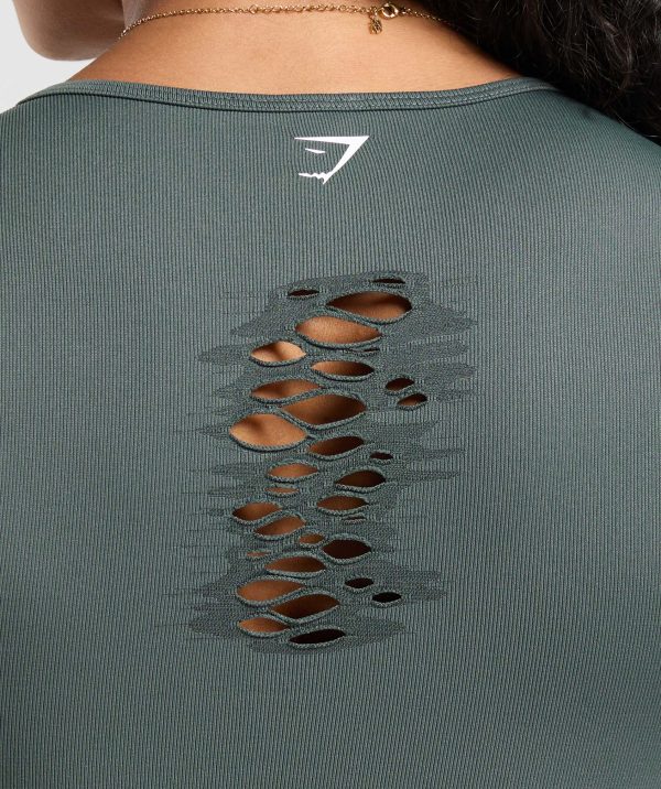 Gains Seamless Distressed Super Crop Top - Image 5