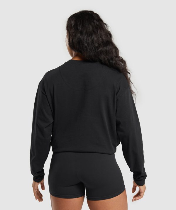 Heavyweight Cotton Long Sleeve Top - Image 2