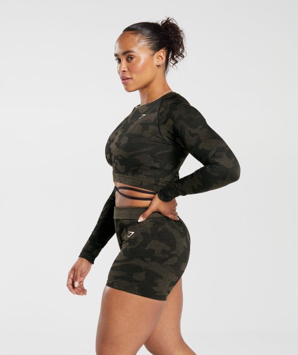 Adapt Camo Seamless Ribbed Long Sleeve Crop Top - Image 3