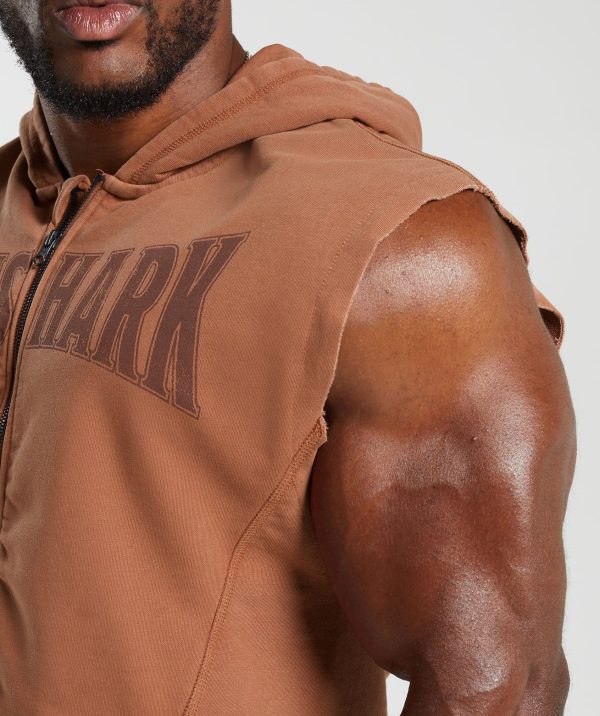 Heritage Washed Sleeveless Zip Up Hoodie - Image 7